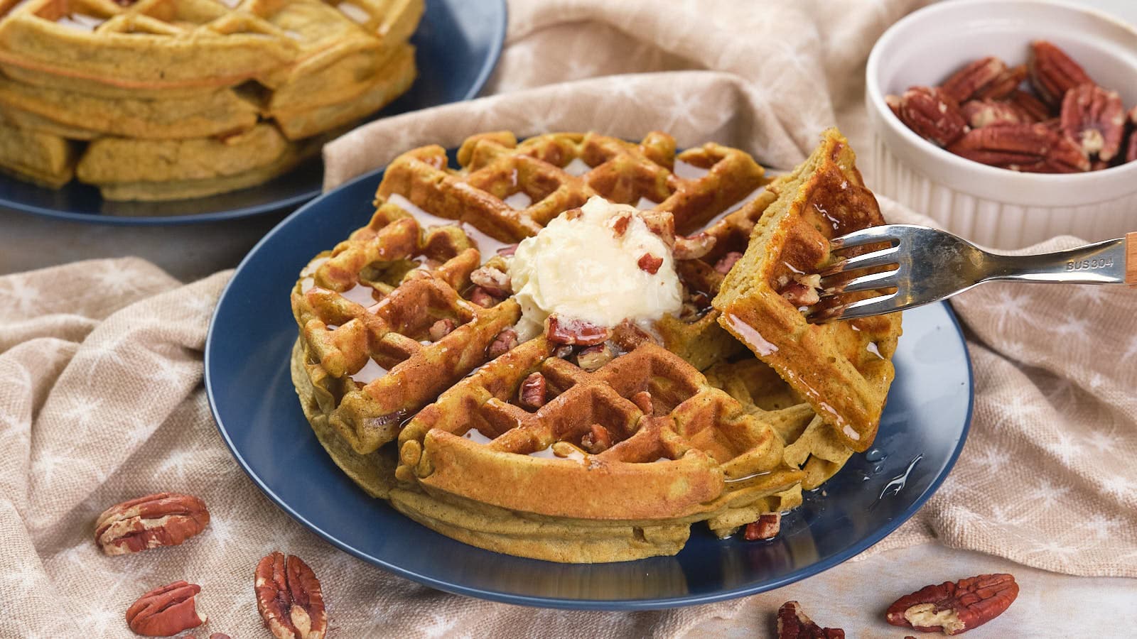Pumpkin Pecan Waffles
