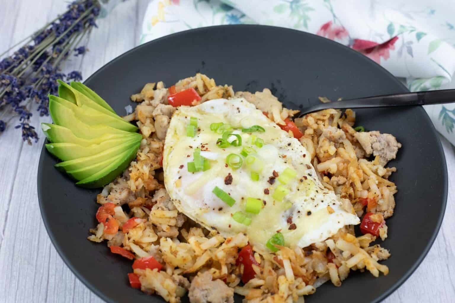 High Protein Turkey Sausage Breakfast Bowl