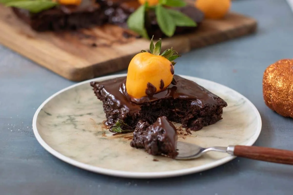 Chocolate Pumpkin Patch Brownie Cake
