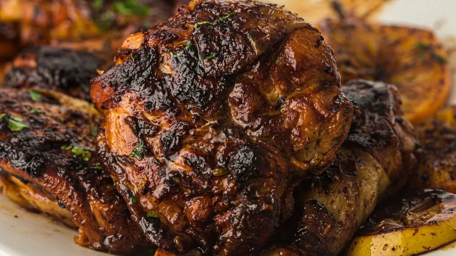 Skillet Miso Butter Chicken Thighs with Burnt Honey