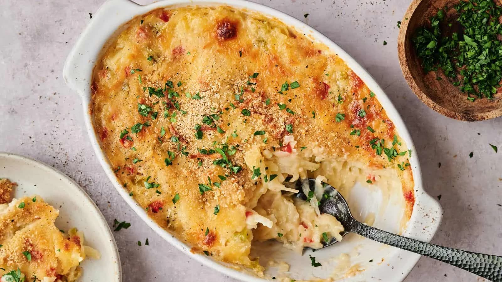 Air Fryer Vegan Hashbrown Casserole