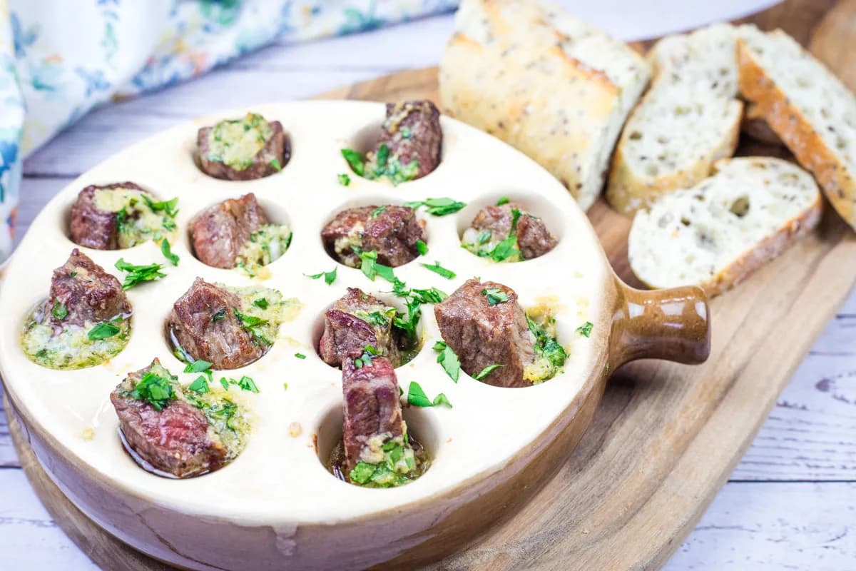 Garlic Butter Steak Bites Escargot-Style