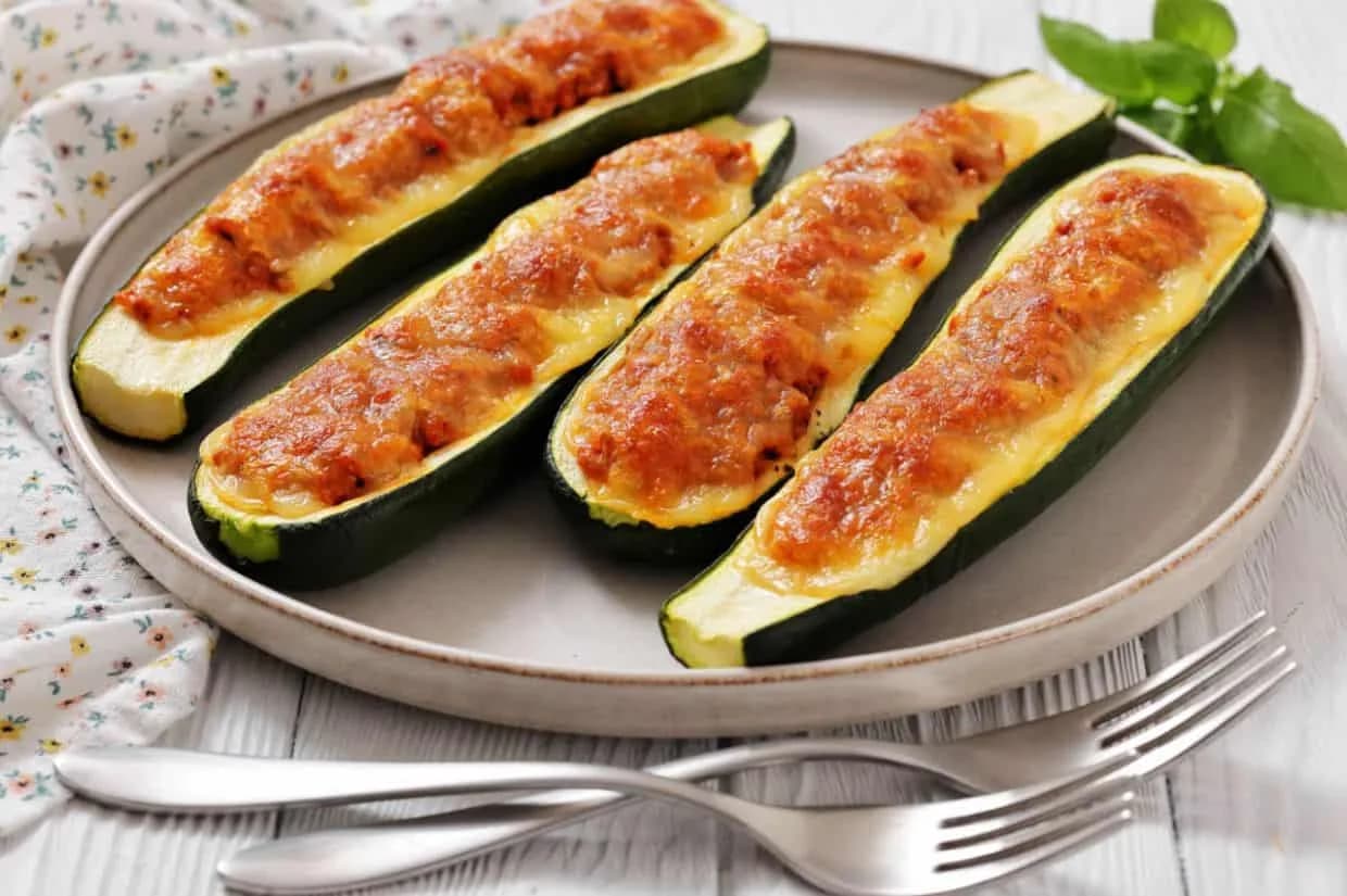 Baked Turkey Zucchini Boats