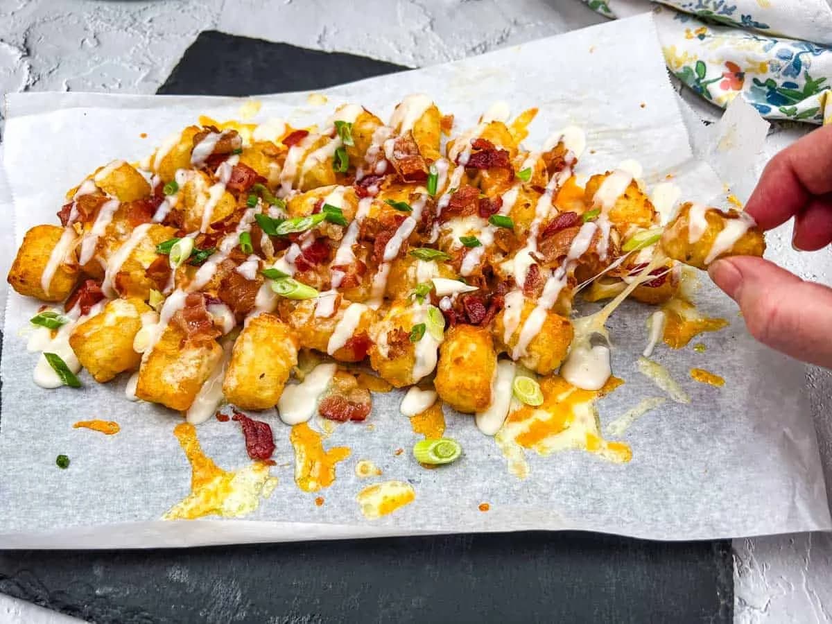 Copycat Domino's Cheddar Bacon Loaded Tots