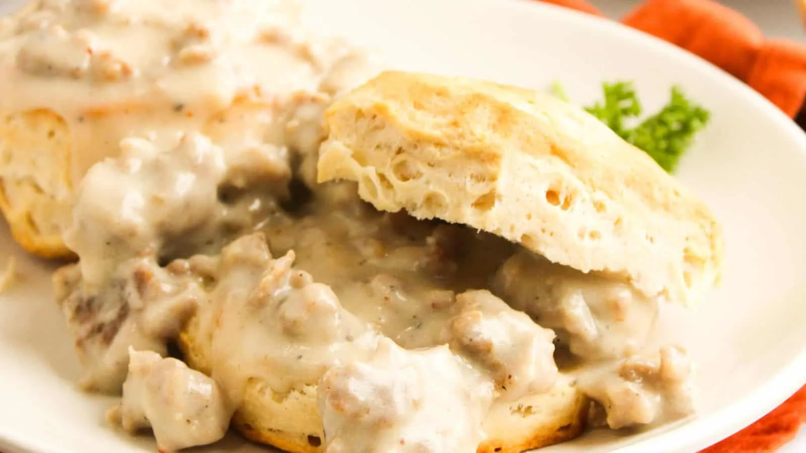 Sausage Maple Gravy and Biscuits