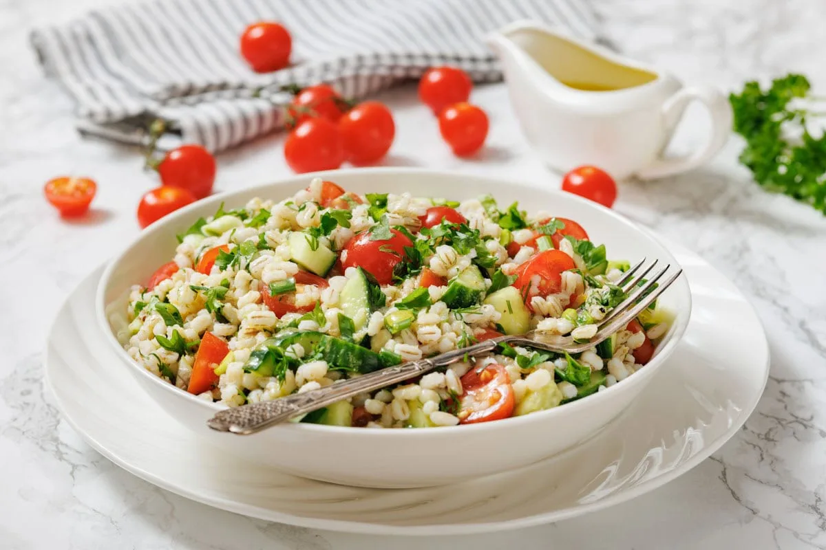 Barley Salad with Herbs, Green Onions, and Lemon Vinaigrette