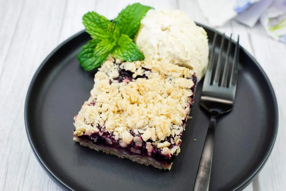 Blueberry Rhubarb Crumble Bars