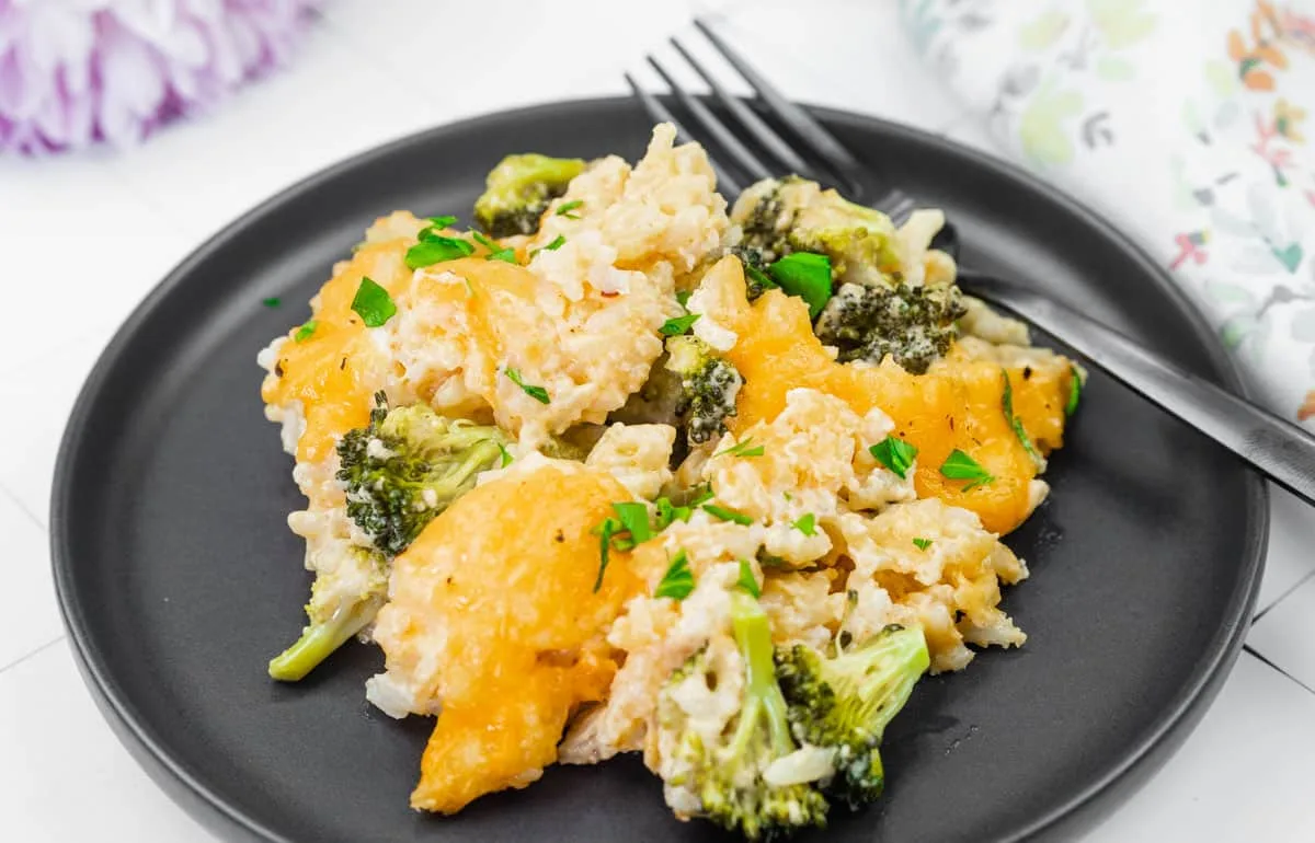 Broccoli Rice Casserole with Fresh Broccoli