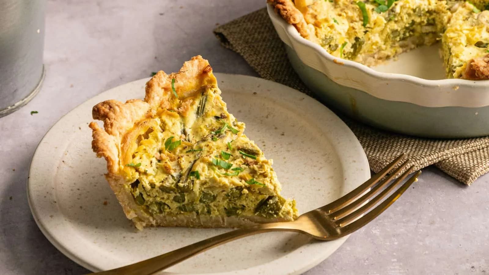 Air Fryer Vegan Asparagus Quiche
