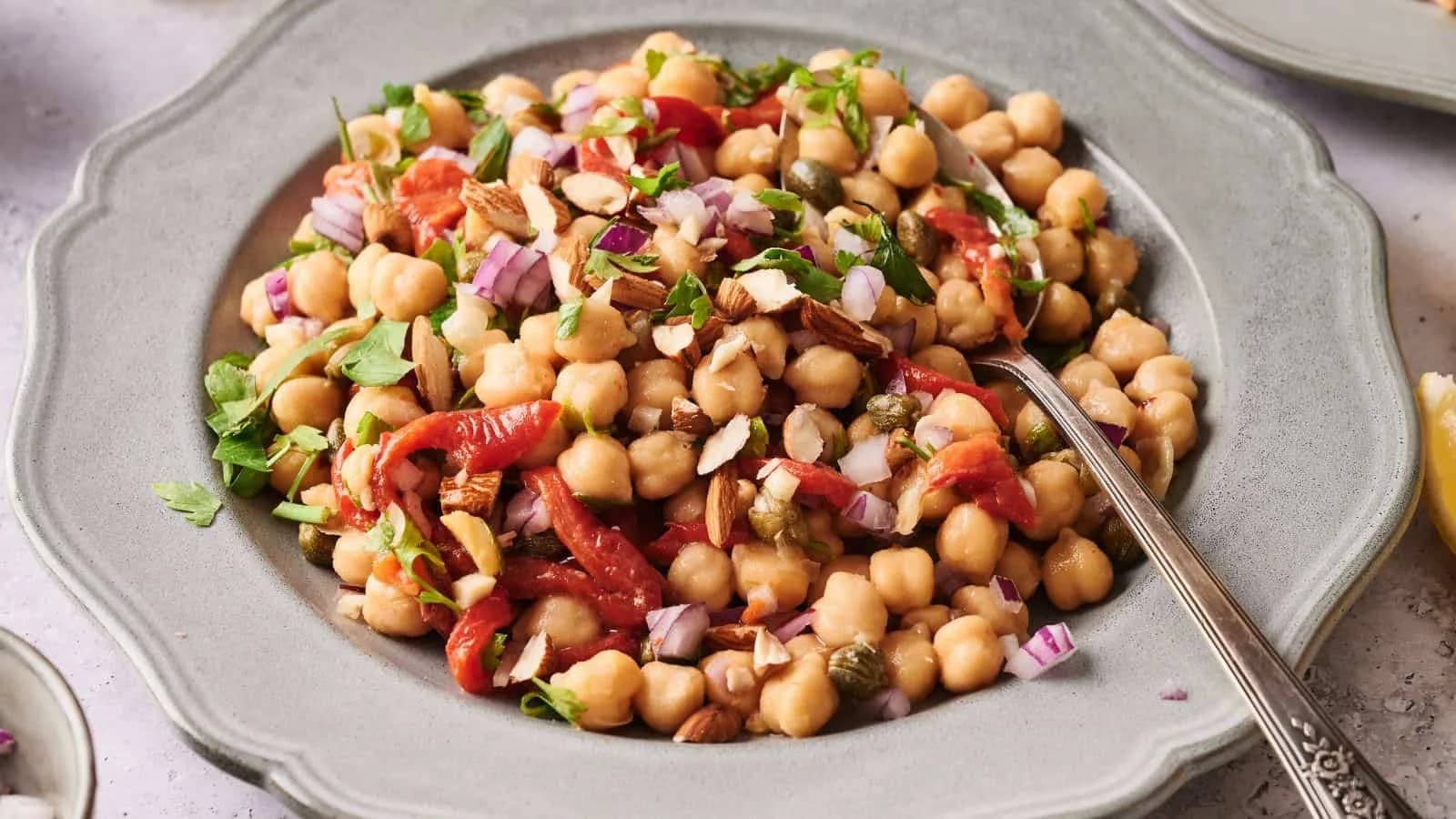 Chickpea Salad with Roasted Peppers