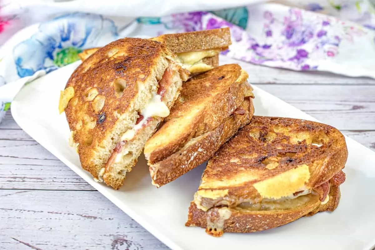 Bacon Grilled Cheese Sandwiches with Hot Honey Butter