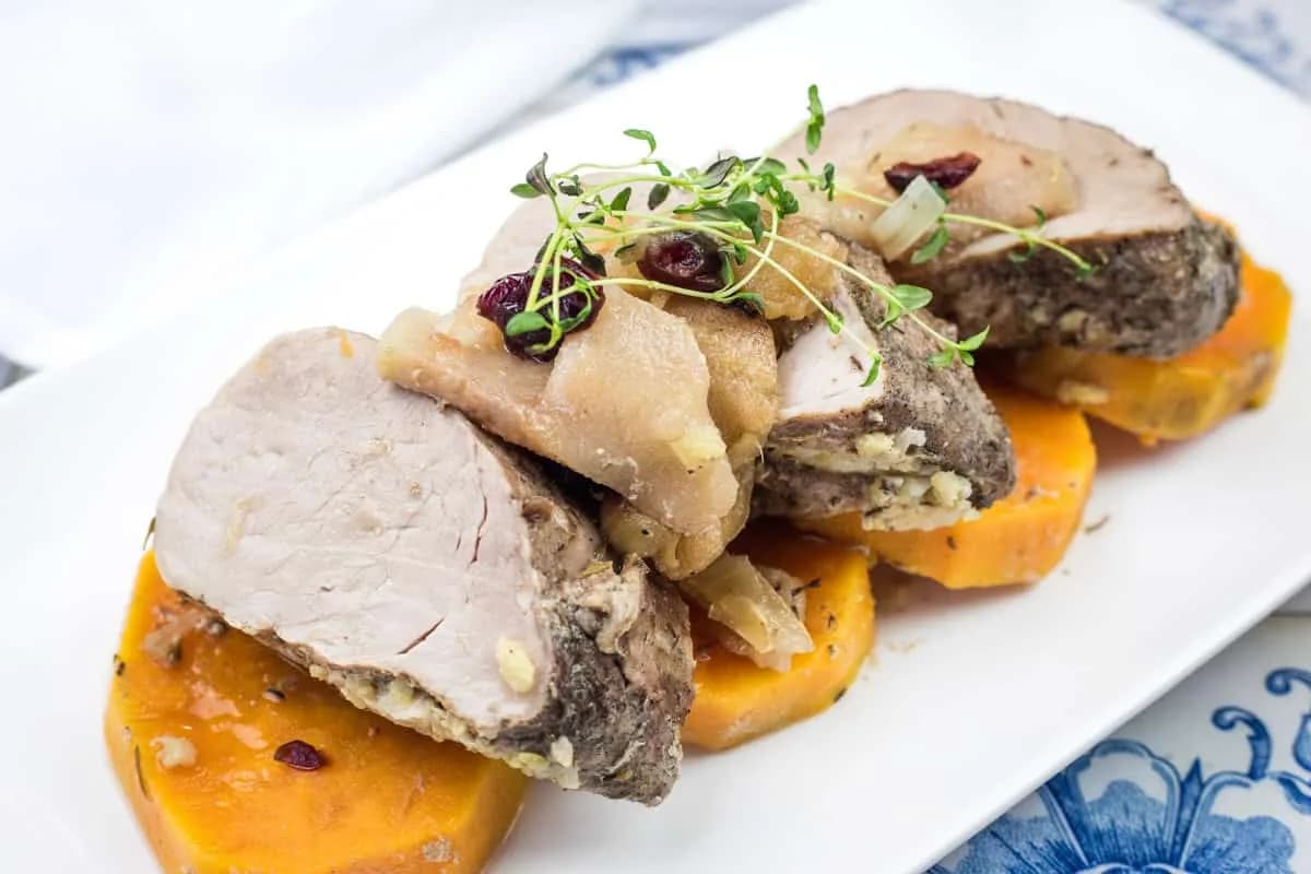 Retro Slow Cooker Pork Tenderloin with Sweet Potatoes & Apples
