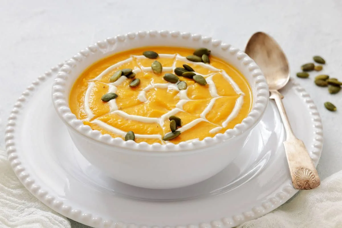 Spooky Creamy Pumpkin Soup