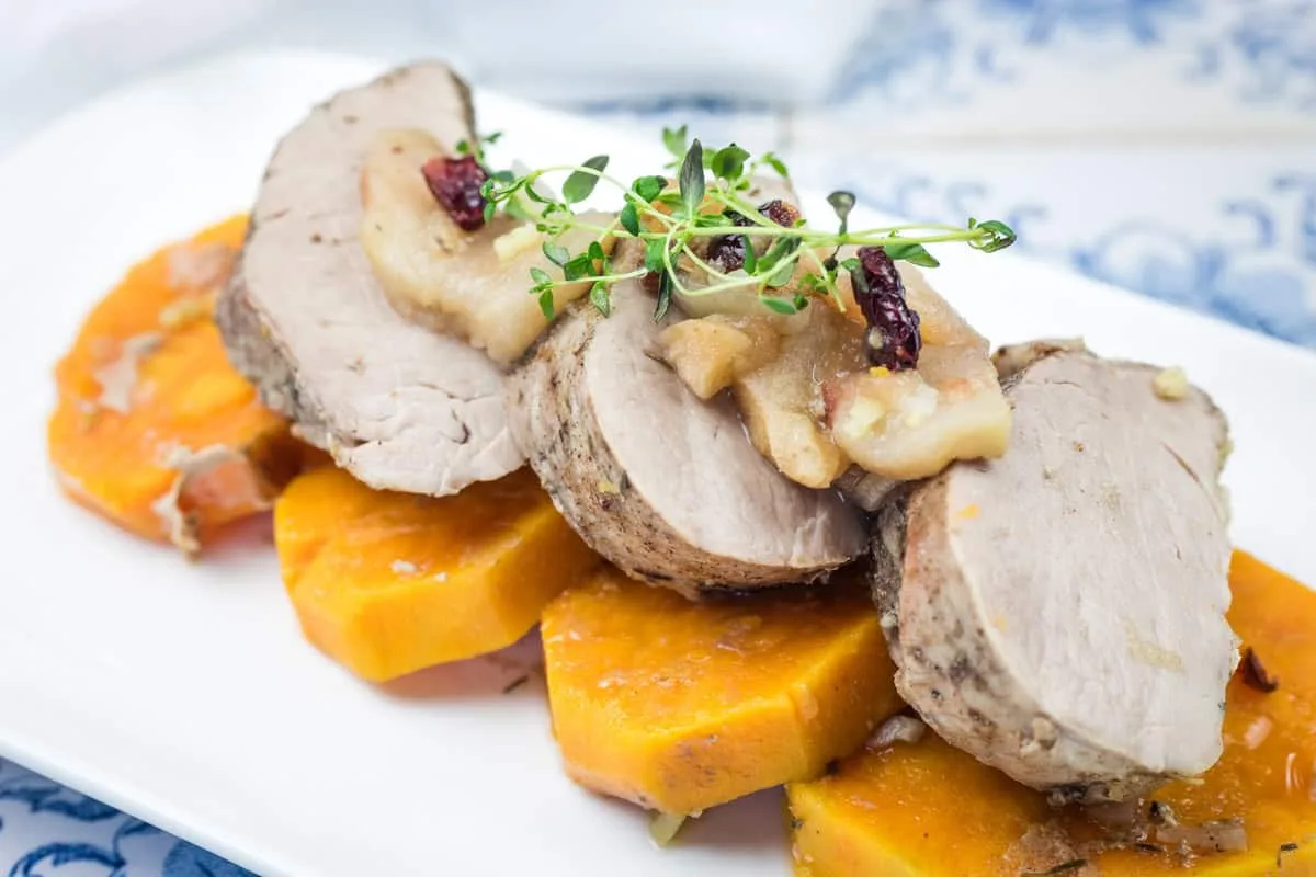 Slow Cooker Pork Tenderloin with Sweet Potatoes & Apples