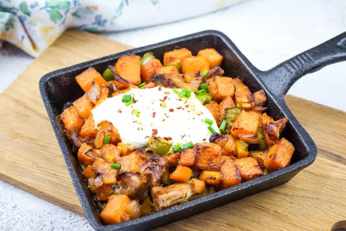 Sweet Potato Hash with Pulled Pork