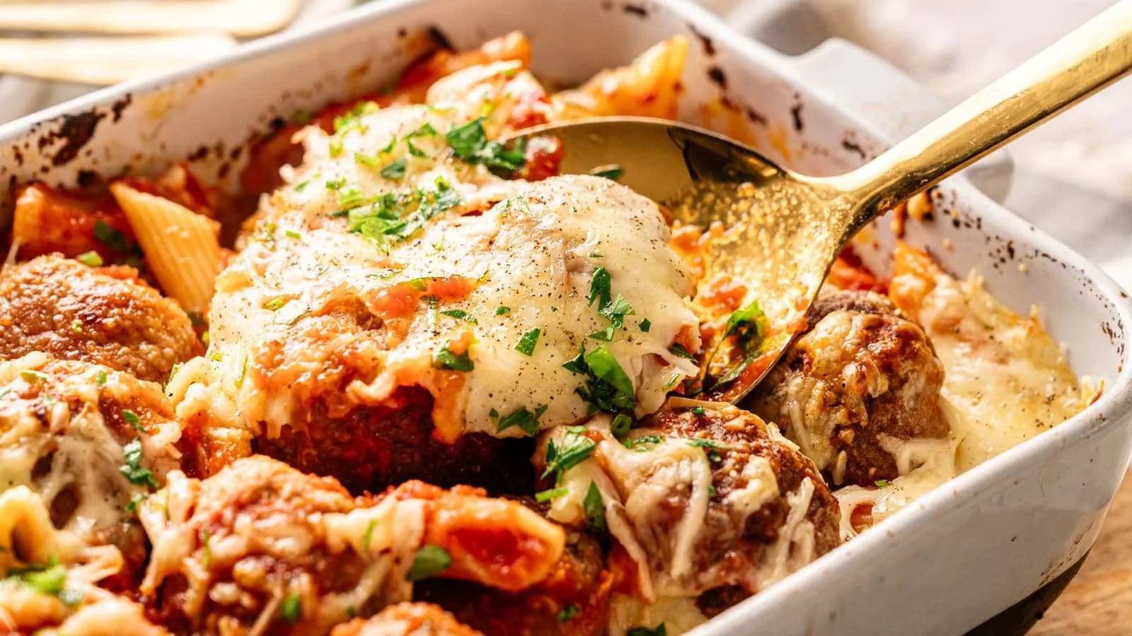 Air Fryer Meatball Casserole