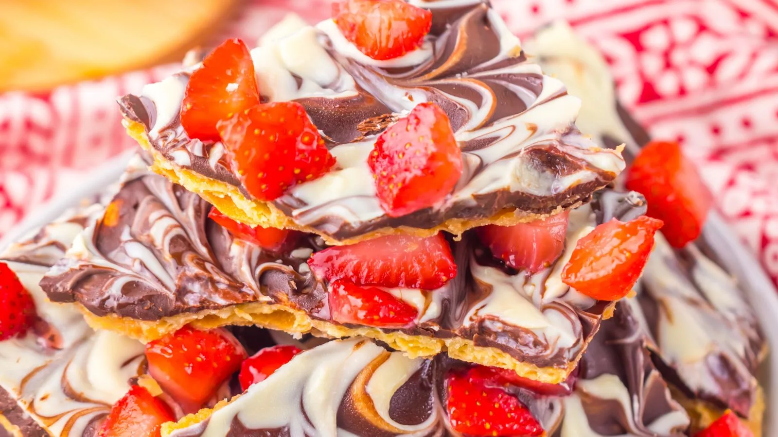 Chocolate Covered Strawberry Toffee Bark