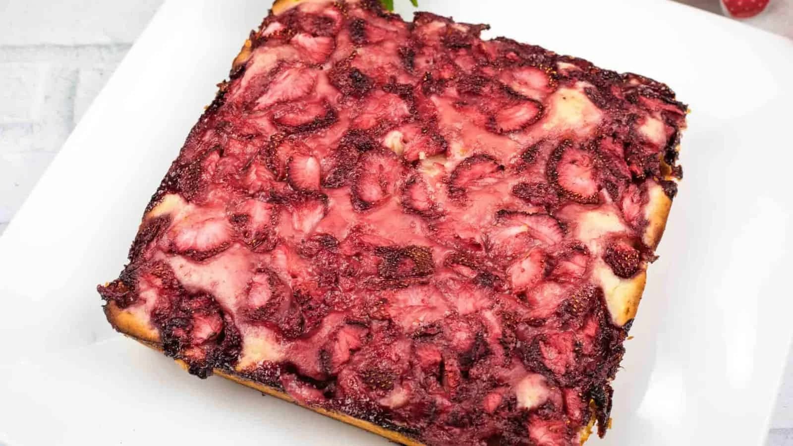 Brown Butter Strawberry Snack Cake