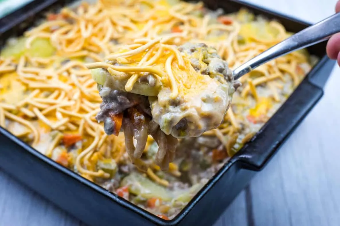 Church Potluck Hot Dish with Chow Mein Noodles