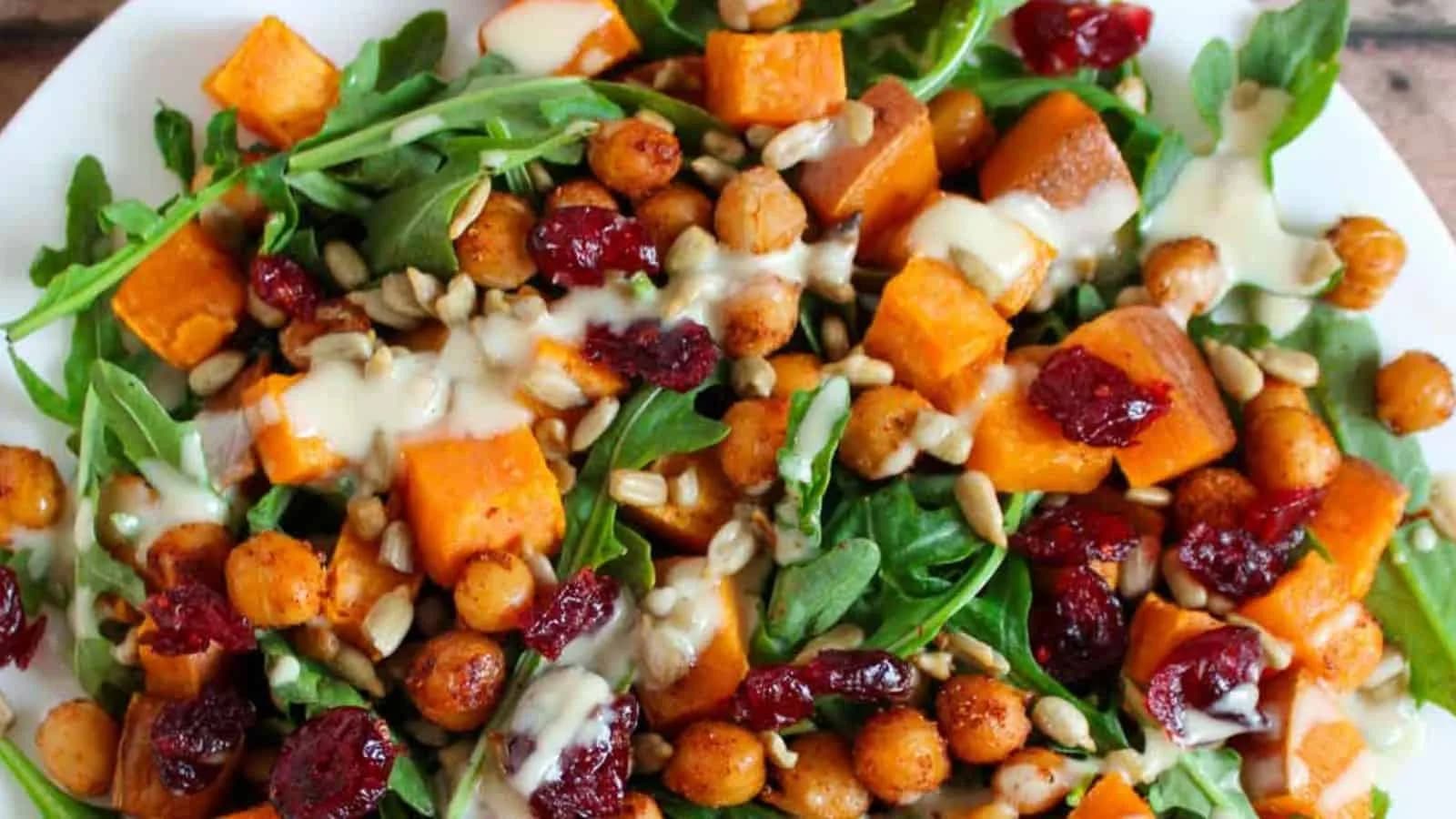 Roasted Sweet Potato and Chickpea Salad