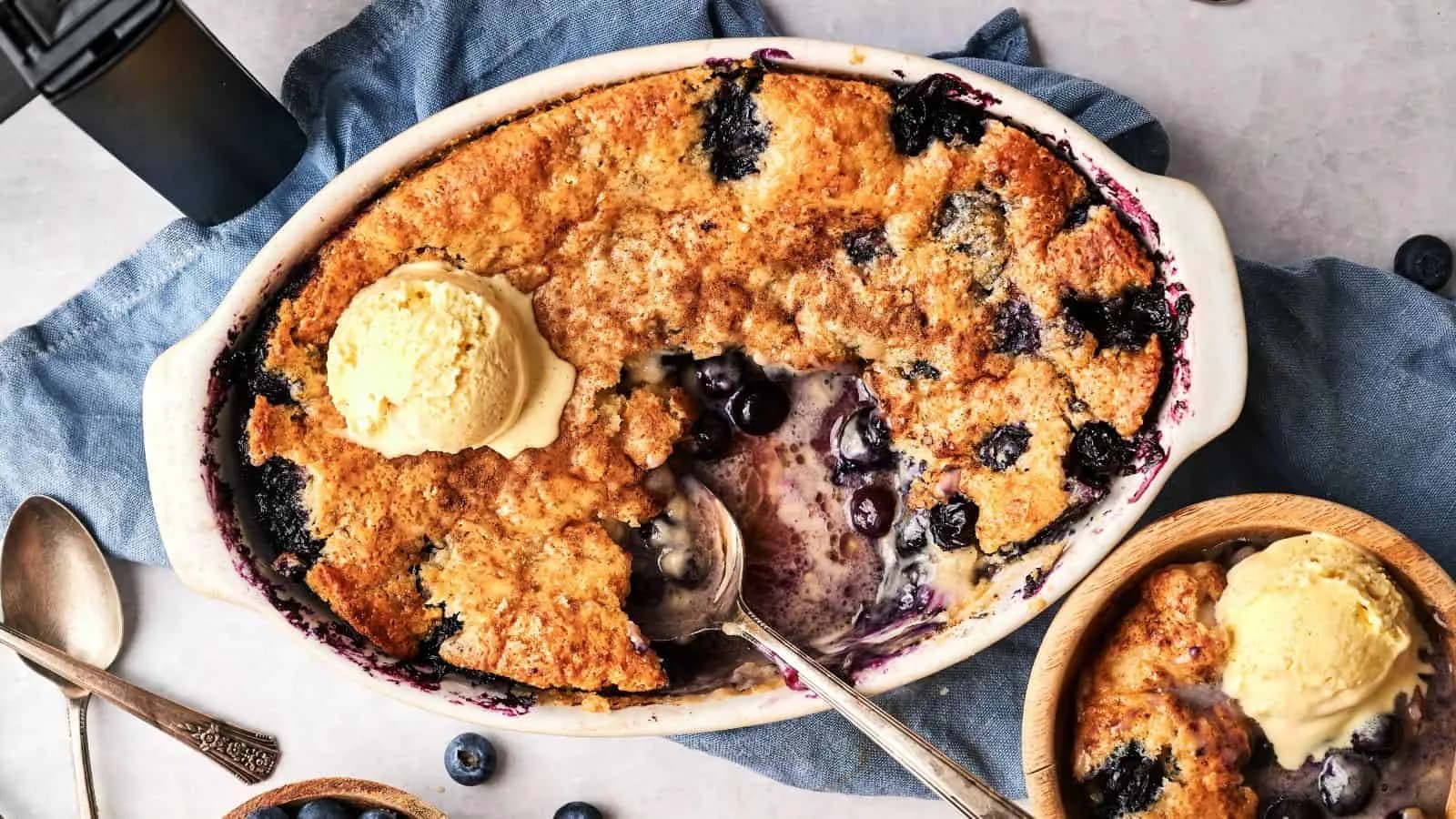 Air Fryer Blueberry Cobbler