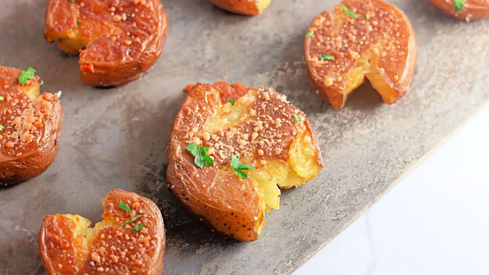 Garlic Parmesan Smashed Potatoes