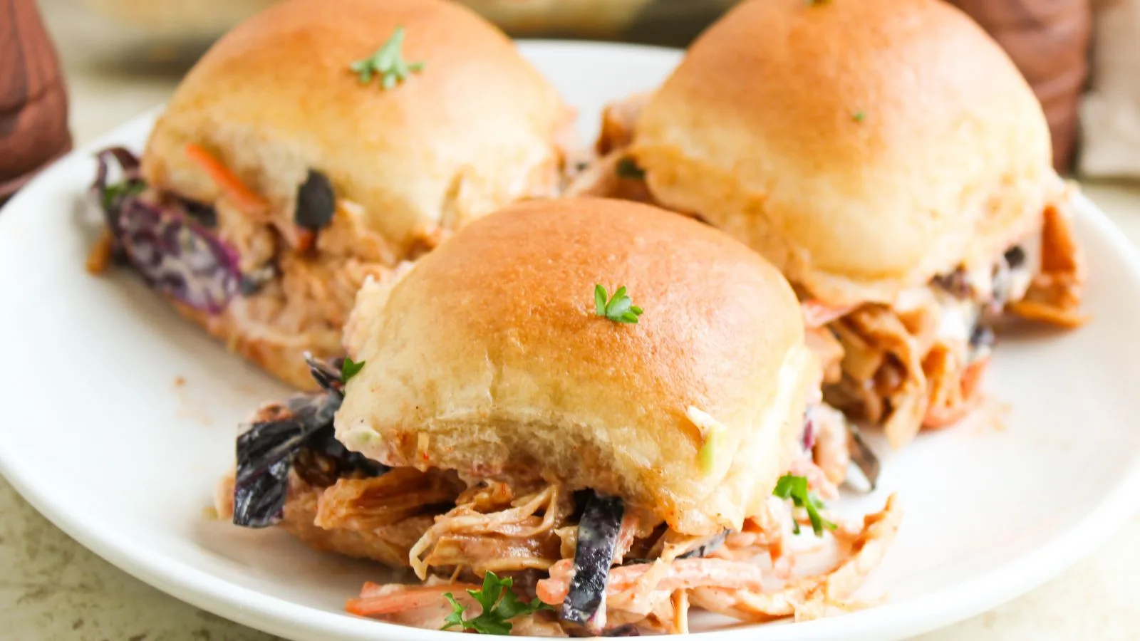 BBQ Chicken Sliders with Homemade Slaw