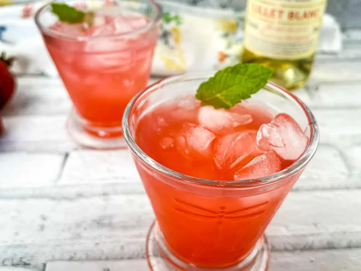 Strawberry Lillet Crush Cocktail
