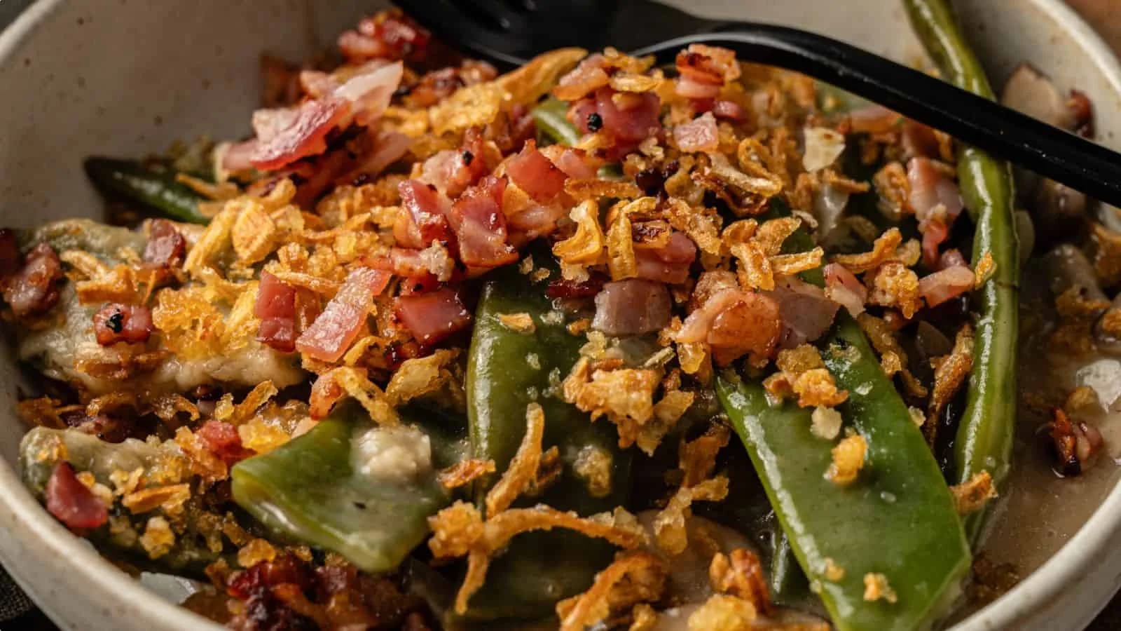 Air Fryer Green Bean and Bacon Casserole