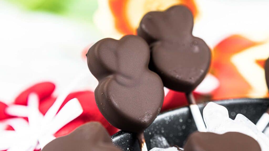 Sugar Free Mini Popsicles in a heart shape.