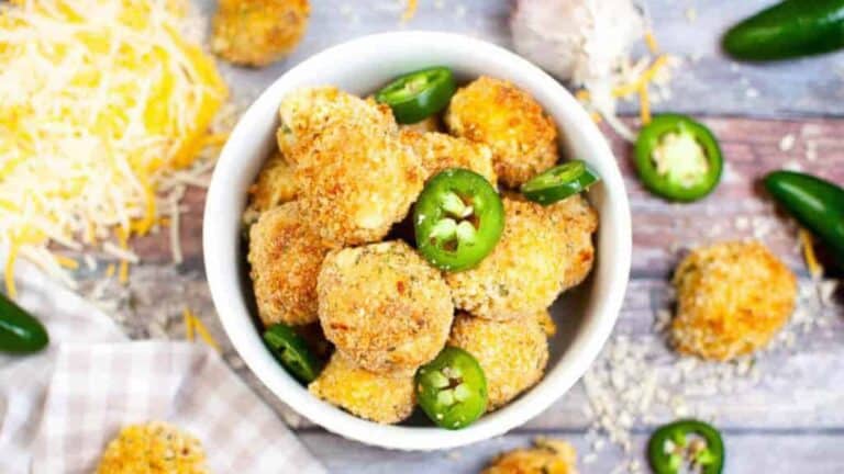 Bowl of jalapeno popper bites.