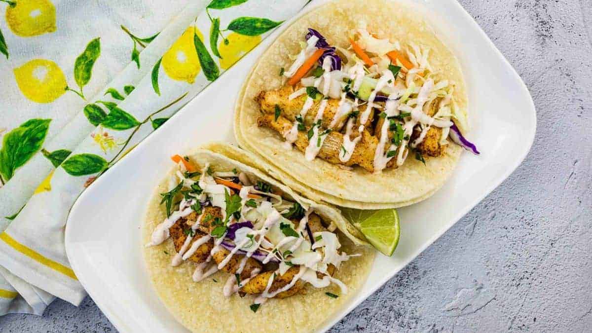 Baja Fish Tacos on a plate.
