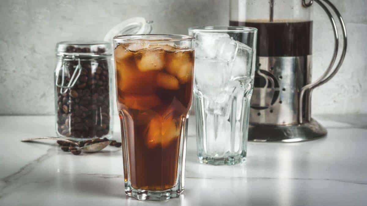 Cold brew coffee from French press.