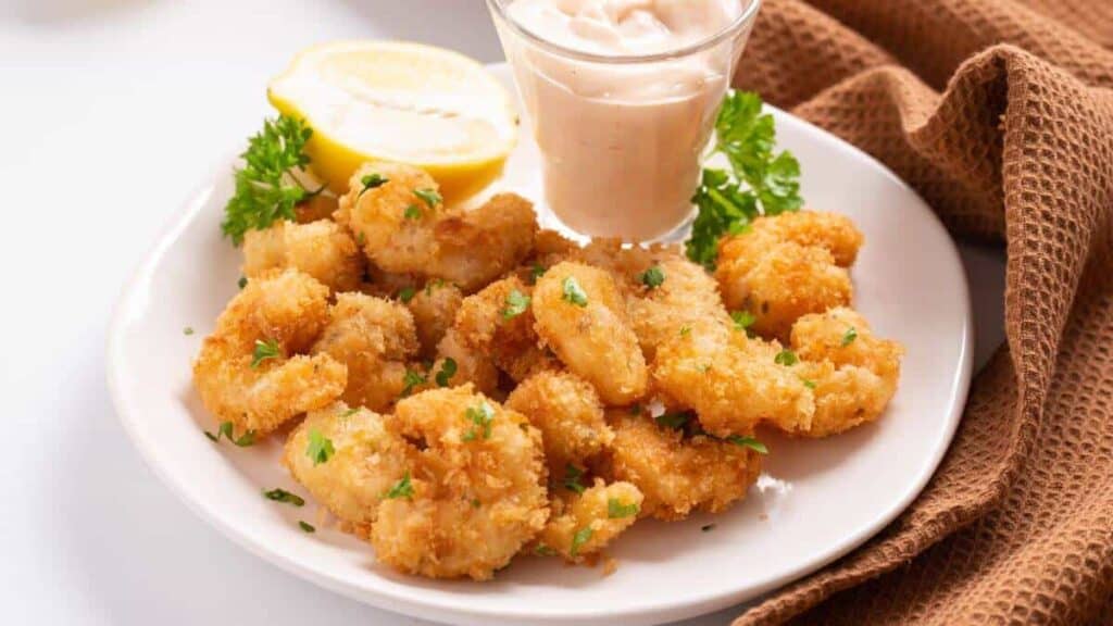 Must-try fried shrimp with dipping sauce.