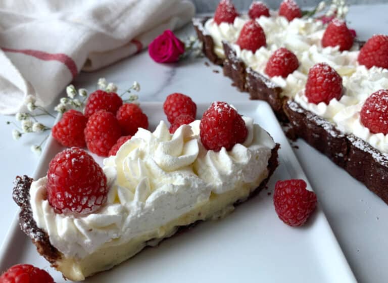 Chocolate raspberry tart.