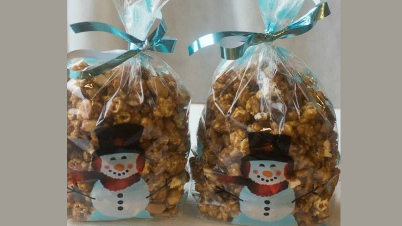 Bags of caramel corn.