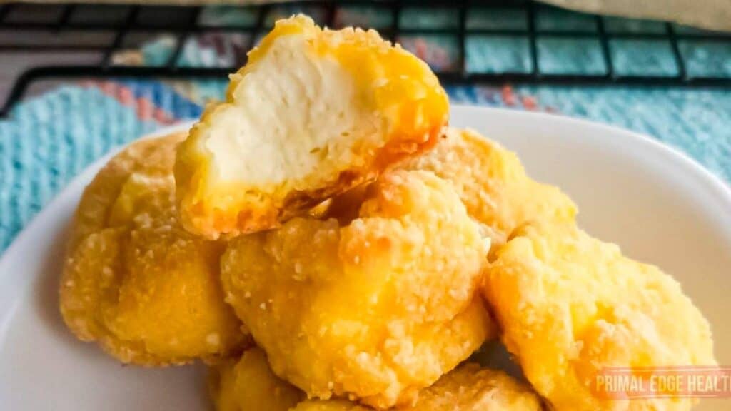 Gluten-free keto cheese curds.