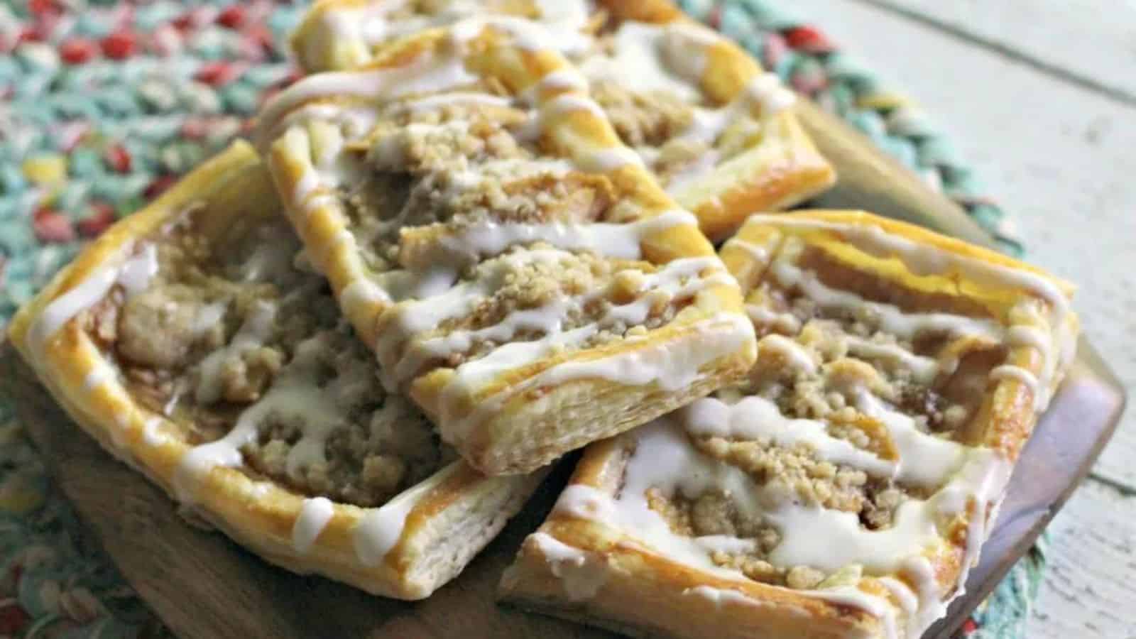 A stack of apple danishes.