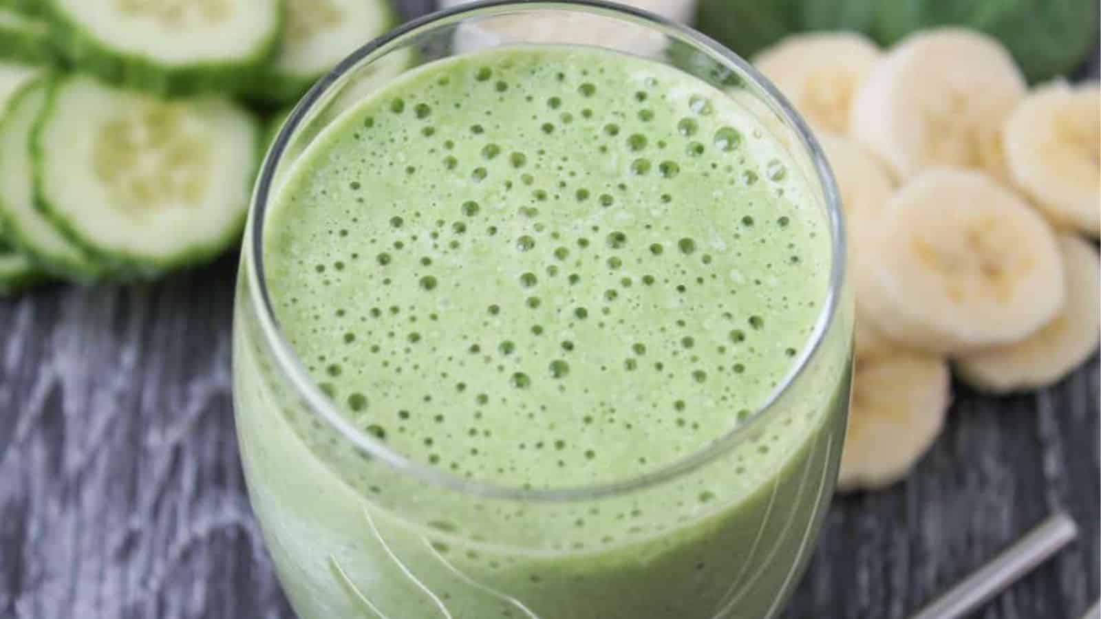 A glass with healthy Shamrock Shake.