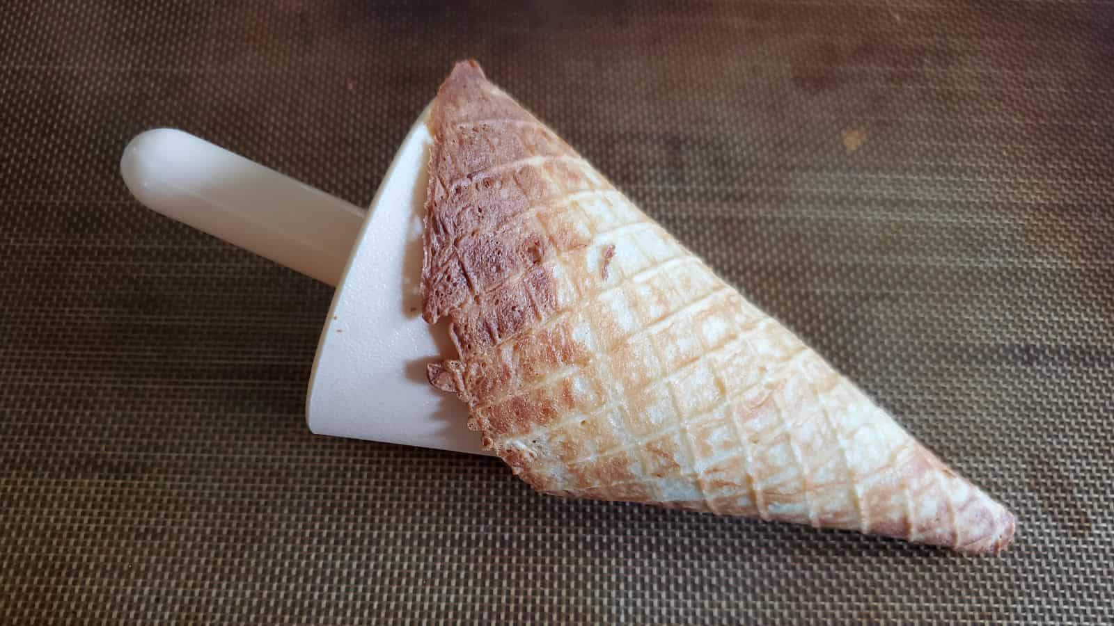 Just made Homemade Waffle cone on the roller.