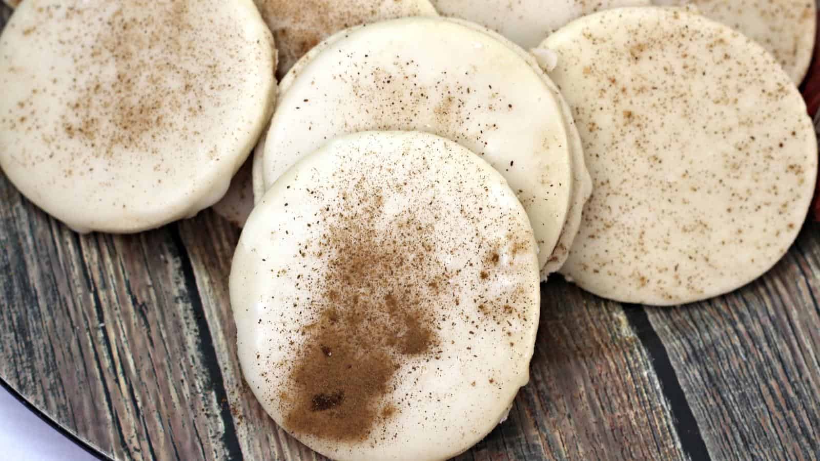 Cinnamon sugar cookies on a plate.