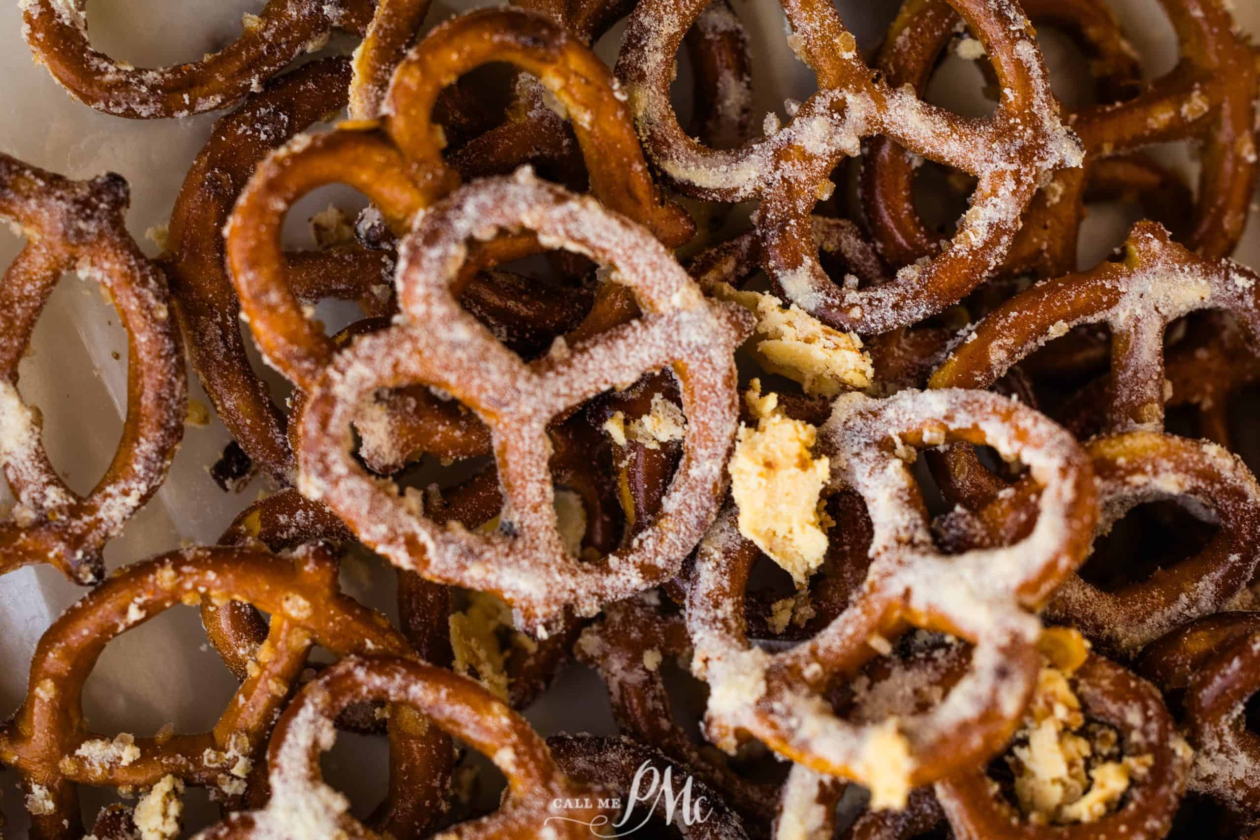 A pile of pretzels on a white plate.
