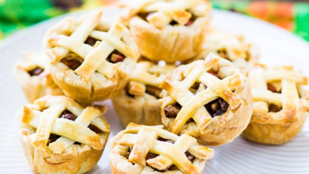 Mini Apple Pies on a plate.