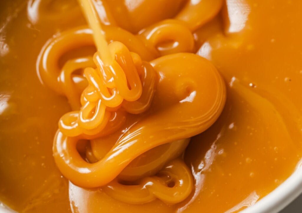 Close-up of keto caramel.