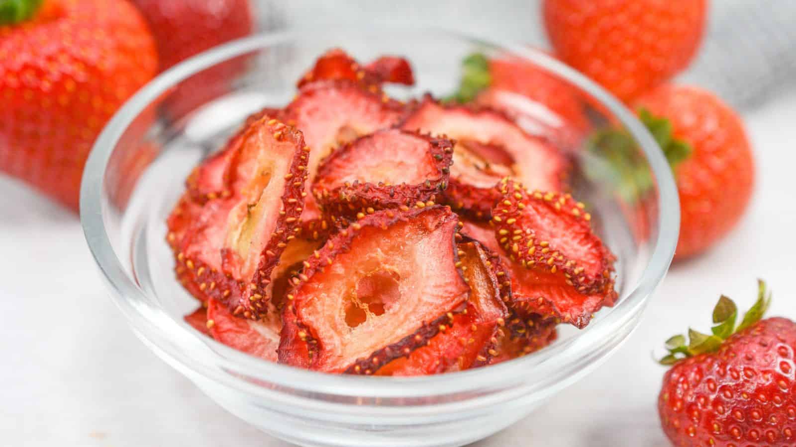Dehydrated Strawberries in an Air Fryer.