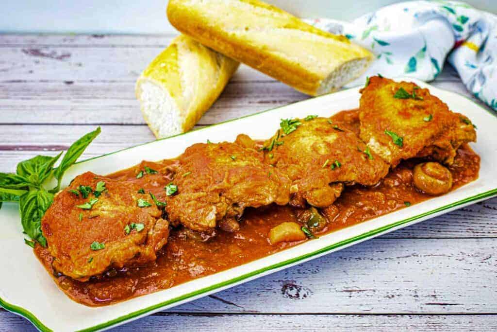 Chicken Cacciatore on a serving platter.